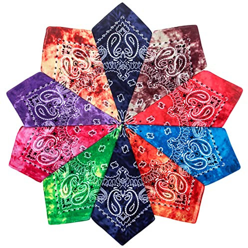 Chalier Cmfort Bandana Kopftuch Unisex, Halstuch für Damen Herren,Bandana kopftuch mit Mischfarben 10/12/14 Pack Armtuch,Haar,Pet Hals Vierecktuch