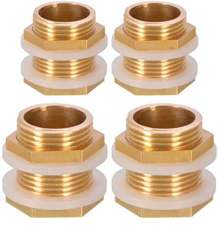 XMNIVATE 4 Pieces Of Water Tank Connector, Water Butt Connector Kit, Rain Bucket Connector Kit, Water Butt Faucet Accessories, Brass Connector