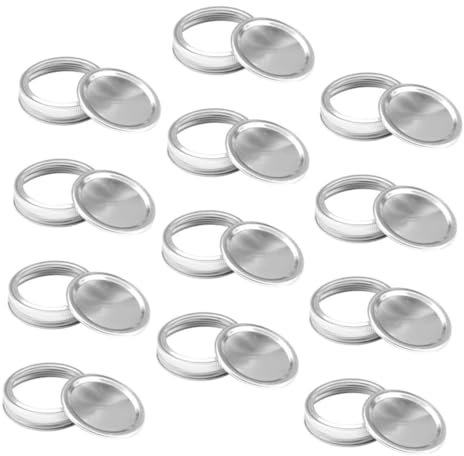 KITANDOVE 12 Mehrzweck-einmachglasdeckel Zum Verschließen Von Einmachgläsern Weißblechdeckel Für Konserven Lebensmittel Getreide Und Gewürze