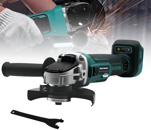 Akku Winkelschleifer für Makita 18V, 8500 U/min Kompakter Profi-Schleifer mit 4 Variablen Geschwindigkeiten, 125mm Schleifen Winkelschleifer zum Polier,Schleifen und Trennen(Ohne Akku)