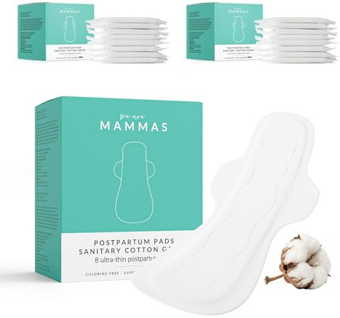 Compresas Postparto Algodon 100 Por Cien 16 Unidades Ultra Absorbentes Hipoalergenicas Sin Cloro Compresas Postnatales Maternidad Protección Suave Recuperación Postparto Higiene Intima Mama