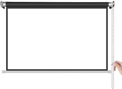 xinzyxx Pantalla De Proyector para Cine Casa Presentación Oficina, Soporte De Techo y Pared, Pantalla De Proyección Enrollable Manual, Pantalla De Proyector 60/72 Pulgadas(4:3 60)