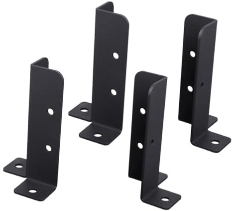 Milisten Staffe di Base per Palo di Recinzione 4 Pezzi in Ferro Resistente Kit di Ancoraggio per Pali in Legno per Pergole e Gazebo Esterni