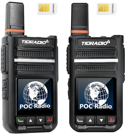 TIDRADIO TD-G18 Rapid Unlimited Range PoC Radio, Nationwide PTT Walkie-Talkie, Global Walkie Talkies Long Distance Two Way Radios 4G LTE for Family, Logistics, Company -2pcs with SIM Card