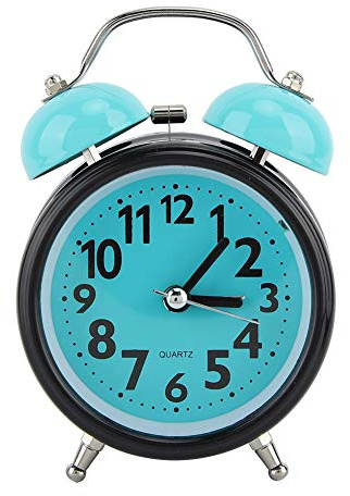 Tomedny Alarma Fuerte para Personas Que Duermen profundamente, Reloj Despertador de Doble Campana, Reloj Luminoso Nocturno Azul Claro con retroiluminación para Dormitorio y decoración del