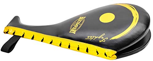 Bad Company Kunstleder Taekwondo Tritt Handpratze I Double Kick Mitt Schlagpolster in Gelb