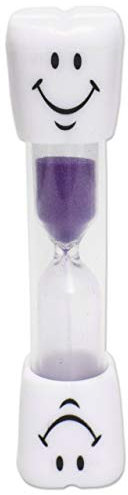 Kids Toothbrush Timer ~ 3 Minute Smiley Sand Timer for Brushing Children's Teeth (Purple)