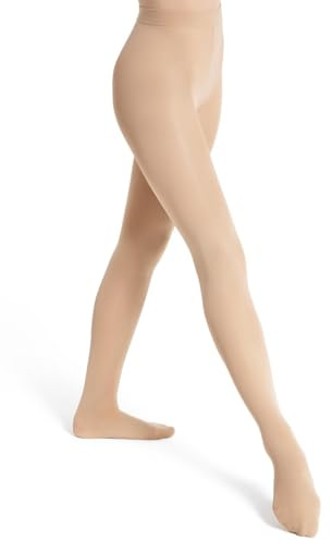 Capezio Womens Ultra Soft Self Knit Waistband Transition Tights, Caramel, Large-X-Large US