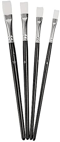 Ideen mit Herz Künstlerpinsel | Acrylhaar | flach | Verschiedene Größen | 4 Stück