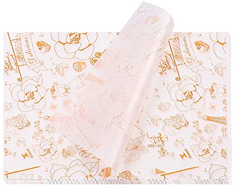 La Llareta Brotpapier 500 Blatt, 26 * 36cm Käsepapier, Wasserdicht und Öl, Nicht Klebrig, Wachspapier für Lebensmittel, Butter, Käse, Sandwich, Burger, Pommes