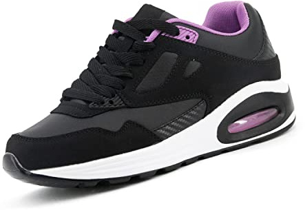 JOMIX Scarpe da Ginnastica Donna Sneakers Casual Sportive Corsa Leggero Fitness Running Camminata Cuscino Air Respitabile ND138-9 (Nero Viola, 37)