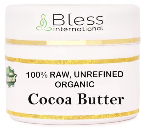 Organic Raw Cocoa Butter 100% Pure,Natural & Unrefined| Skin Moisturizer For Face, Body & Hair| 4 OZ/115 GM Ivory/White Grade A | DIY Creams, Balms, Lotions, Soaps| Softens Dry & Tough Skin