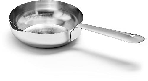 Forgast Mini poêle à frire | Acier inoxydable | Finger Food | Parfait pour servir de petites collations dans une forme non conventionnelle | Longueur totale 23 cm | Diamètre 11,5 cm