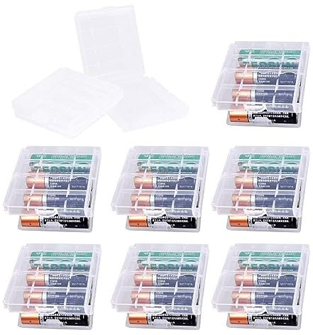 NAYAGOGO 9 Pcs Clear Plastic Cell Battery Storage Case Holder Box, AA/AAA Cell Battery Storage Case, Battery Case Hard Plastic Batteries Storage Boxes, for AA/AAA Batteries and Rechargeable Batteries