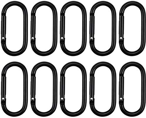 10 Stück Karabinerhaken, Belastbarkeit Karabinerhaken, Aluminium Karabiner, 5 cm x 2.5 cm Mini Carabiner Schlüsselanhänger für Reisen, Angeln, Camping, Wandern, Hängematten