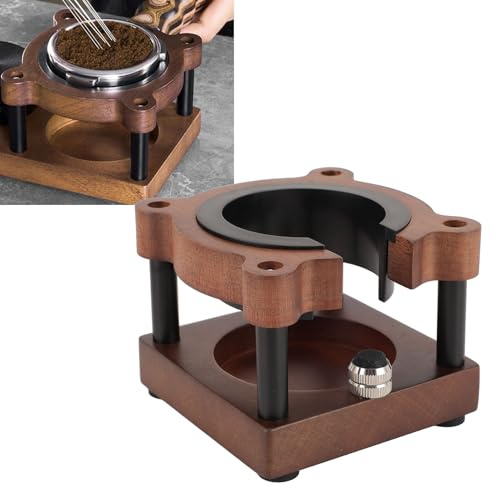 Soporte para tamiz de café de madera con forma de oso, soporte estable para tamiz de 51 mm, 53 mm, 58 mm, fácil preparación de café eficiente con base antideslizante