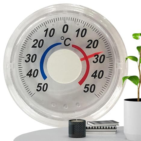 Termógrafo de ventana analógica – Termógrafo analógico exterior transparente | Termómetro higrómetro autoadhesivo, termómetro de ventana, termómetro exterior, ventana de ventana, pantalla de l