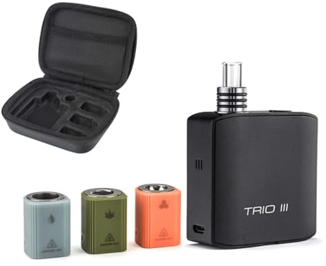 Aisvape TRIO III 3 in 1 Vaporizer for Dry Herbs & Extracts | Quick Swapped Chamber Dry Herb Vaporisers | Replaceable 18350 Battery | Carrybag Packing | 3 Different Chambers| Complete Kit