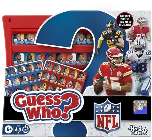Guess Who? NFL Edition Board Game | Officially Licensed NFL Game for Kids and Families | Ages 6+ | 2 Players | 15 Mins. | Football Games