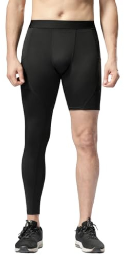 pvucpot Pantaloni da Compressione a Gamba Singola da Uomo 3/4 Pantaloni da Basket da Corsa Atletici Leggings Strato Base,Pantaloni Termici Uomo