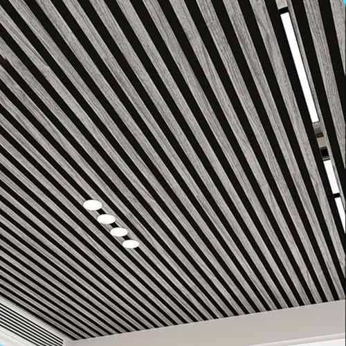 Lot de 10 panneaux de plafond en mousse 3D - Autocollants imperméables - Motif rayé - 67 x 67 cm - Parfait pour décoration murale intérieure et rénovation de maison