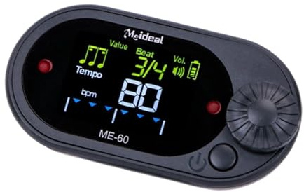 TAIZhiChen Metronomo Digitale, Conteggio Vocale, Versatile, Piccolo Generatore di Metronomo Elettronico Professionale per Strumenti, Chitarra, Nero