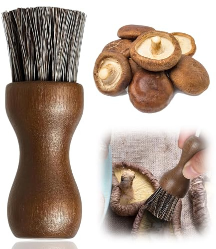 MOLIMOLI Spazzola per Funghi e Spazzola Verdure, Coltello con Pennello, Funghi, Patate, da Cucina (finferli), setole Naturali, Resistente al Calore