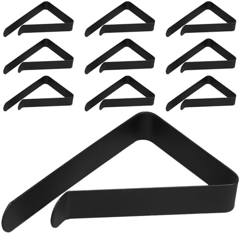 SHINEOFI Pinzas para Manteles de Acero Inoxidable Antideslizantes Pequeñas Pinzas Negras para Exteriores Juego de 10 Piezas para Picnic Camping y Fiestas al Aire Libre Sujetamanteles