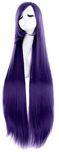 MapofBeauty 100cm/ 39 Pollice Medio Lisci Donna Lisci Parrucche (Viola)