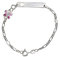 Aka Gioielli® - Kinder ID Armband 925 Sterling Silber mit Rosa emaille Schmetterling und ausgestanztem Herz, Geschenk für Mädchen