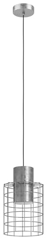 EGLO Pendelleuchte Milligan, 1 flammige Hängelampe industrial, Hängeleuchte aus Metall in Verzinkt, Weiß, Esstischlampe, Wohnzimmerlampe hängend mit E27 Fassung, Ø 20 cm