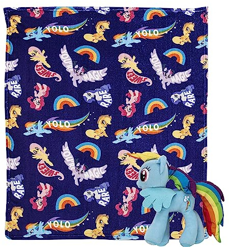 Northwest Character Hugger Pillow & Silk Touch Throw Blanket Set, 40 x 50, My Little Pony - Cute Rainbow Dash