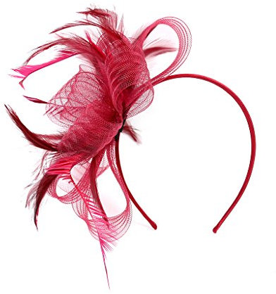 Fascinator Damen Hut Vintage Brautschleier Hochzeit Haarschmuck Feder Kopfschmuck Schleier Bankett Mesh Hut Karneval Haarspangen Elegant Haarclip Fasching Haarklammer Haarreif für Cocktail Tea Party