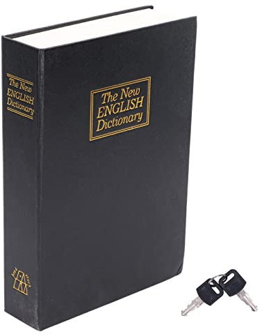 Coffre-fort en Forme de Livre Coffre-fort Portable Coffre-fort Caché Livre Coffre-fort avec Clés pour Bijoux, Argent, Documents, Vraies pages, Fer et Papier(Type A)