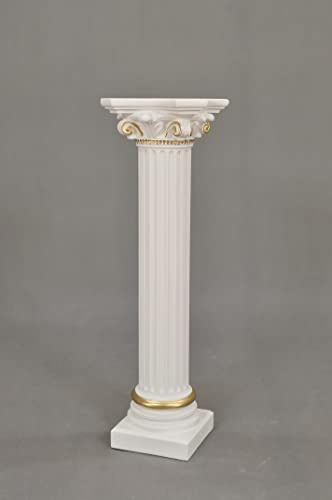 Cinar Colonna decorativa in stile meandro, 76 cm, in stile greco antico rococò, pilastro barocco, piedistallo dipinto a mano