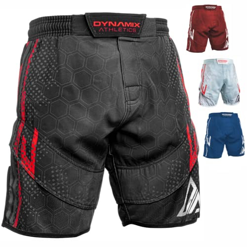 Dynamix Athletics Hybrid MMA Fight Shorts Sharp - Grappling Kampfsport Fitness Mixed Martial Arts Sport Training Hose für Herren mit MESH-Gewebe (as3, Alpha, x_l, Regular, Regular, Burgundy)