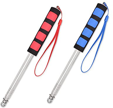 Teleskopisk flaggstång 2 stycken handhållen flaggstång rostfritt stål turnéguide flaggstång (2 m & 2 m)