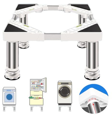 Washer and Dryer Stands, Washing Machine Stand Base 19-22 cm Adjustable Appliance Base Width 40-60 cm for Washer Cookers Fridges Max Load 150KG