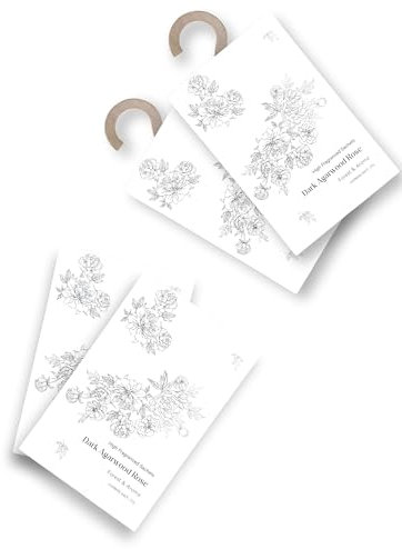 CalmCandle Duftsäckchen - Duftanhänger für Kleiderschrank, Wohnung und Auto - 4er Set (Dark Agarwood Rose)