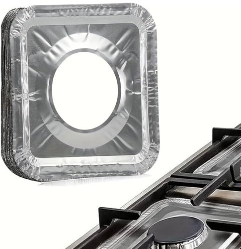 cozydiscount Lot de 90 - Ecocuiseurs Jetables - Protections ignifuge Aluminium pour les Cuisinières à gaz - Anti-salissures et Incendie (90)