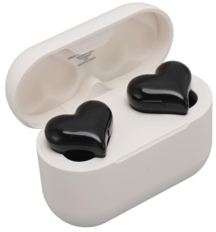 Denash - Auriculares inalámbricos con forma de corazón, auriculares Bluetooth de 5,3 pulgadas, con funda de carga, auriculares deportivos estéreo de alta fidelidad, impermeable, para mujeres y