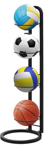Porte Ballon Basket, Rangement Ballon Vertical, 4 Niveaux Support Ballon Foot, Porte Ballon Basket Amovible, Organisateur D'équipement De Sport Acier Carbone, pour Volley-ball Football Basket-ball