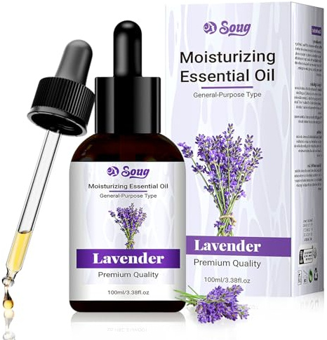 100ml Aceite Esencial de Lavanda,Aceite de Masaje con Esencia de Lavanda,Aceites Esenciales para Difusor de lavanda,Ideal para Masaje,SPA Baño,Aliviar el Estrés,Mejorar la Calidad del Sueño