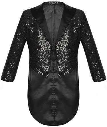 Yyuihri Giacca per Bambini con Paillettes Giacca Frac Scintillante Abito Elegante per Matrimonio Giacca Blazer Cappotto Abiti per Jazz Disco Street Dance