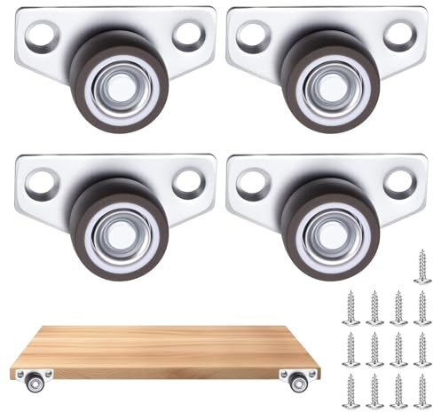 4 Stück TPR Gummi Möbelrollen, Ymapinc 25mm Mini Rollen für Möbel Klein, Gummi Rollen Klein, Bockrollen Schiebetüren Laufrollen für Tischbeine, Schubladen & DIY-Projekte