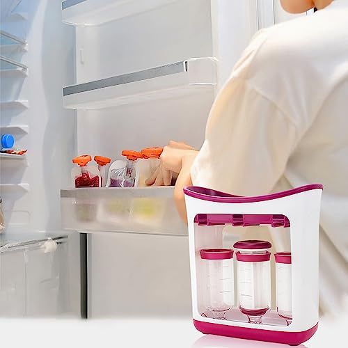 Sachets de Purée Réutilisables Station de Compression Aliments pour Bébés Faits Maison Récipient de Nourriture pour bébé de Grande capacité pour et Tout-Petits Passe au Lave-Vaisselle Passe