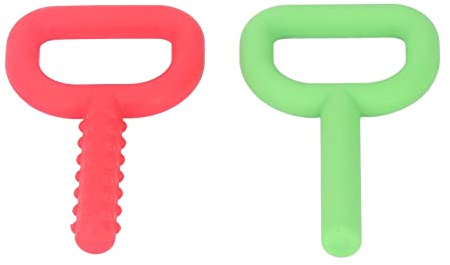 Cuifati Juguetes Sensoriales para la Dentición para Niños Autistas – Paquete de 2 Juguetes Masticables de Silicona con Forma de Letra D para Autismo, TDAH, SPD – Masticables de Mano Seguros para