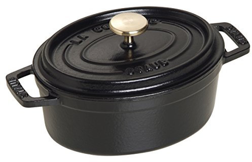 STAUB Cocotte Casseruola Ovale, Ghisa, Nero, 15 cm