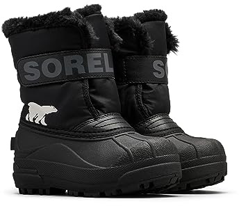 Sorel Snow Commander Waterproof bottes d'hiver imperméables pour enfants, Noir (Black x Charcoal), 28 EU