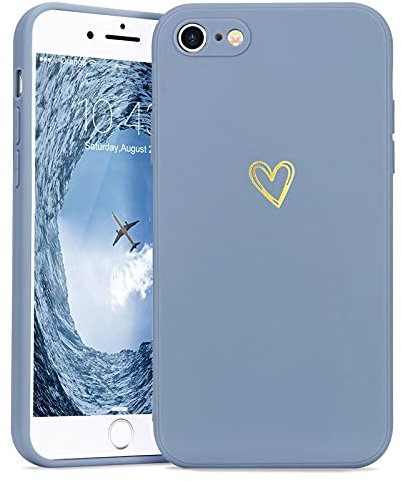 Lafunda Handyhülle Kompatibel mit iPhone 7/8/SE2020 Hülle Mädchen süß Herz Schutzhülle mit Kameraschutz stoßfest Ultra Dünn Silikon Case Bumper Back Cover für iPhone 7/8/SE2020 Blau